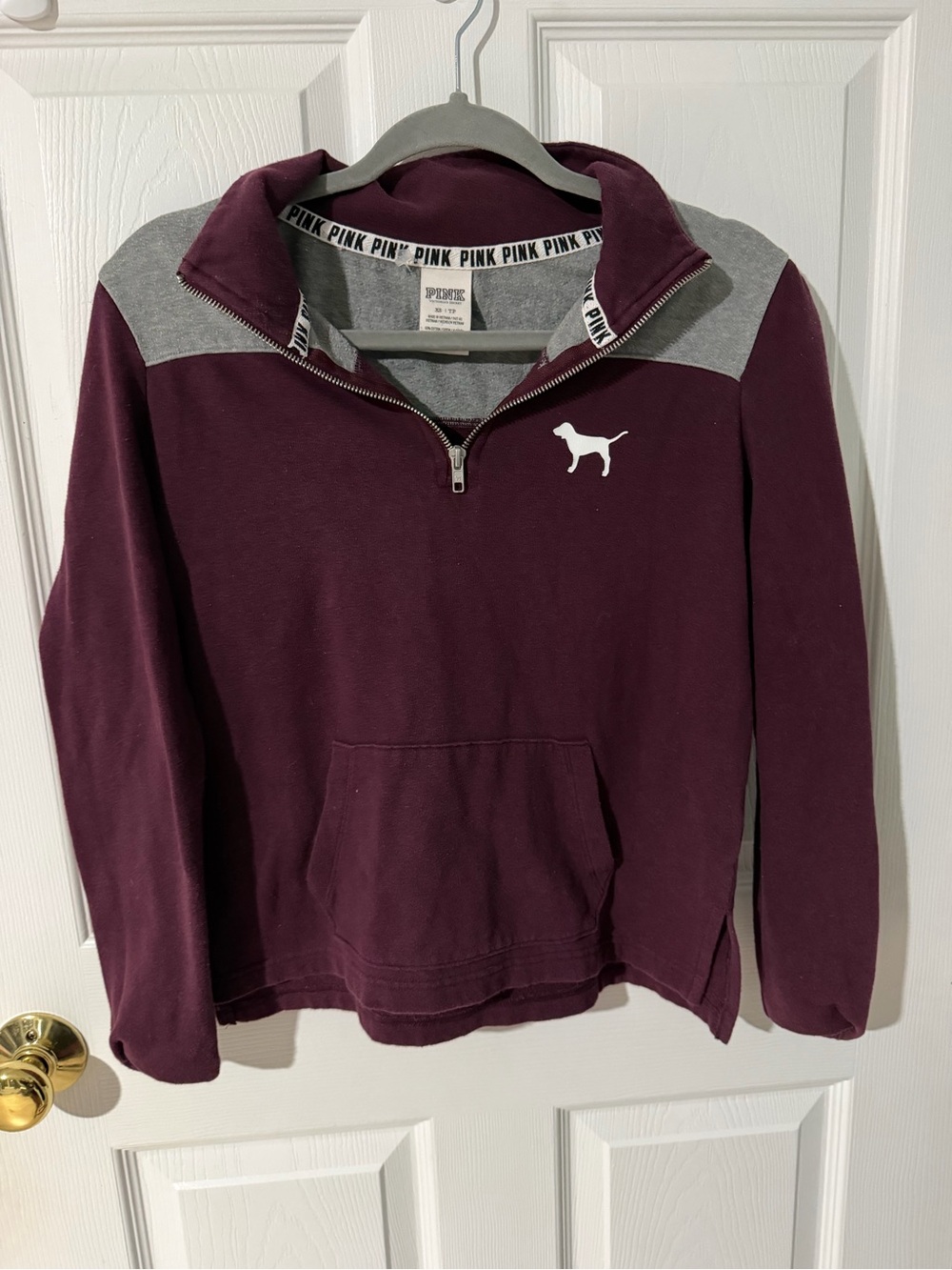 PINK Victoria's Secret Half-Zip Maroon Pullover Sweater